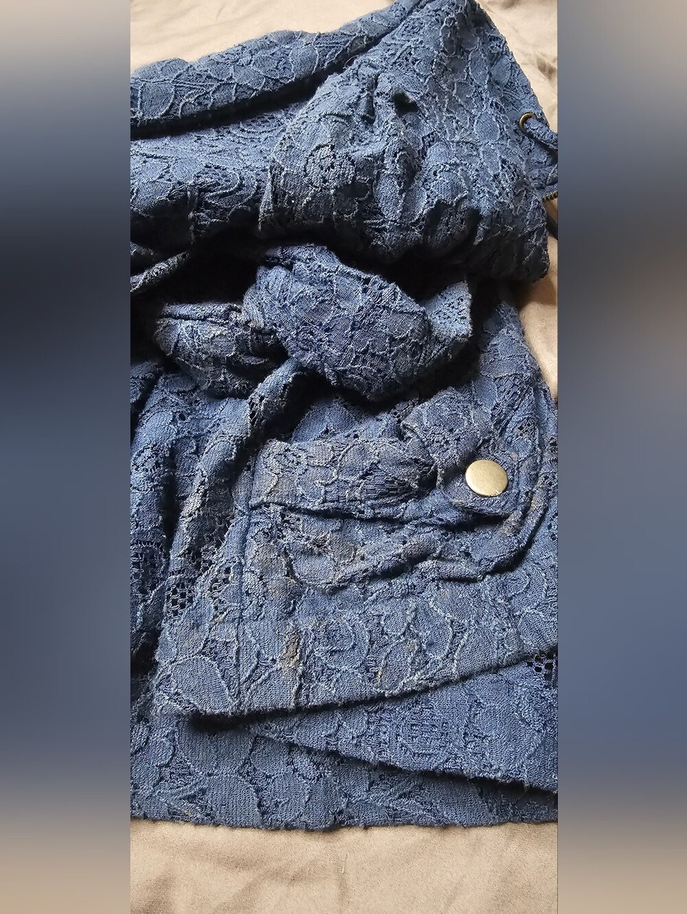 American Rag Navy Lace Zip Jacket - Picture 5 of 5